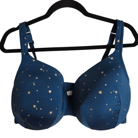 Cacique Full Coverage Blue Stars Bra Size 42F - Picture 1 of 3